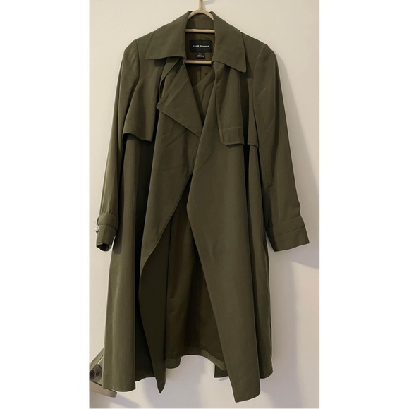 BNWT CLUB MONACO Élima Trench coat in olive! Size XS - Picture 4 of 9